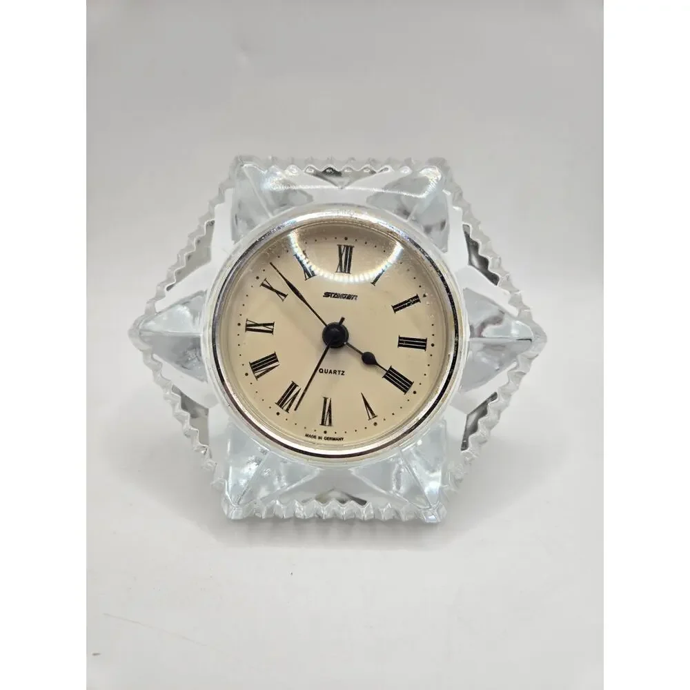 STAIGER Lead Crystal Clock Quartz Germany 3.5
